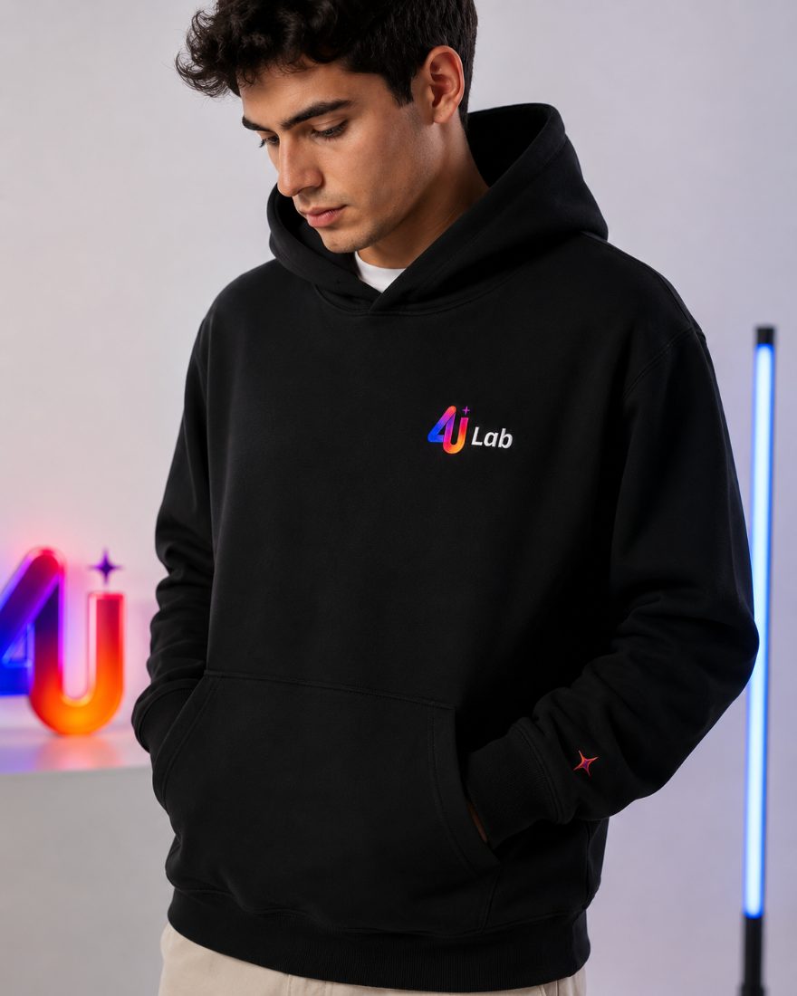 Hoodie negro 4U Lab
